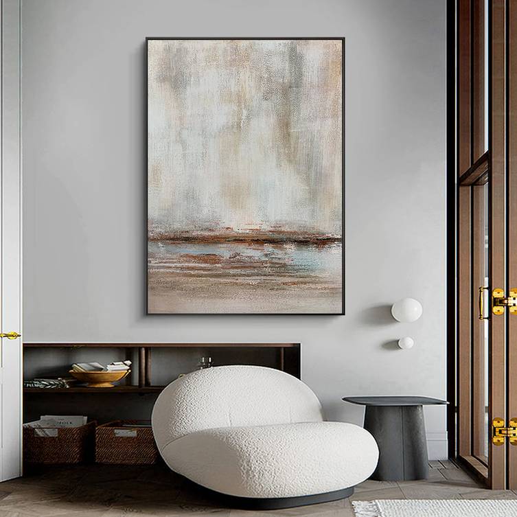 Room Painting Living Brown Abstract Canvas Wall Art 69KI3 wall art